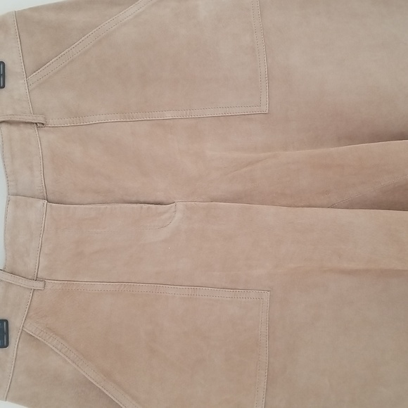 nwot Theory Gera Gaucho Wide-Leg Cropped Suede Pants - Picture 4 of 16